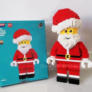 Kerstspeelgoedbenodigdheden Sneeuwpopblok Diamant Bouwblokken 1910pcs Kerstman Actiefiguren Bouwstenen Diy Montage Kerstcadeau Kinderen Speelgoed 231130