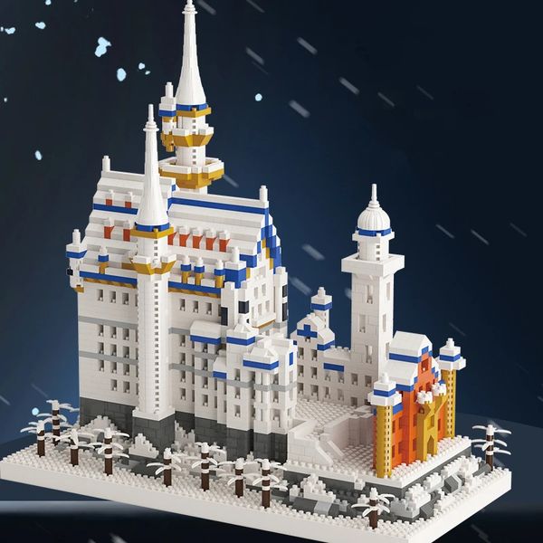Fournitures de jouets de noël château en pierre de cygne Schloss Neuschwanstein ensemble créatif ville bricolage modèle blocs de construction briques jouets pour enfants cadeau adulte 231130
