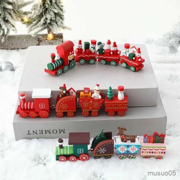 Suministros de juguetes de Navidad Tren Decoraciones navideñas calientes Día de los niños de Papá Noel Juguetes Escenarios que decoran la mesa familiar R231012