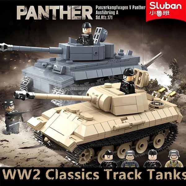 Fournitures de jouets de Noël WW2 Classics Track Tanks Panzerkampfwagen VI Ausf. Kit de blocs de construction E Tiger I, modèle militaire, jouet pour enfant, cadeaux de noël, 231130