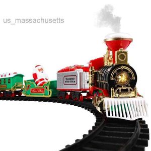 Christmas Toy Toyvian Christmas Train Set Electric Train Toy with Sound Light Railway Tracks for Kids Gift Under The Christmas Tree L221110