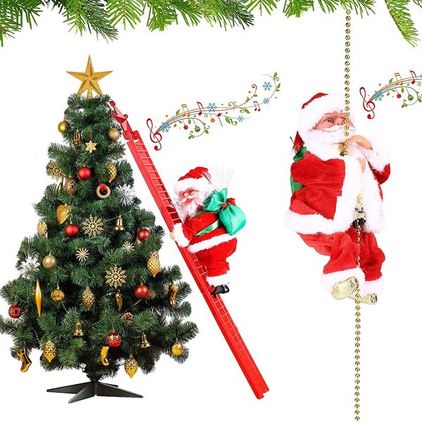 Cadeaux de jouets de Noël Santa Claus Doll's Children's Toy Climb Staim Singing Electric Play Guitar New Year Gift