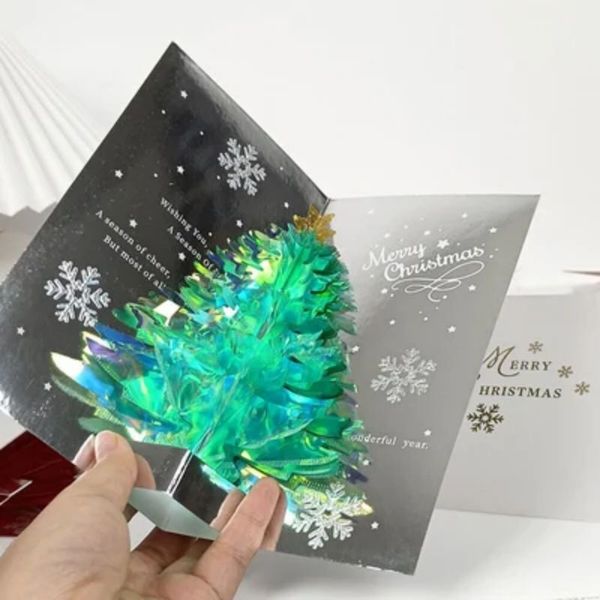 Faire d'arbre de Noël 3D Carte pop-up 3D Bling Bling Christmas Carte 3D for Pop Up Christmas Trear Cards Tree Handmade Holiday Card