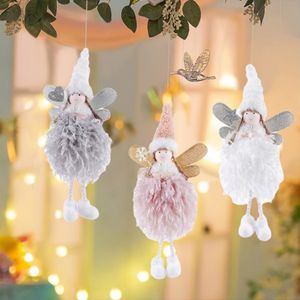 Kerstboom Angel Hanging Decoratie Plush Angel Doll Home hanger kerstgeest ornamenten kinderen nieuwjaar geschenken ss1124