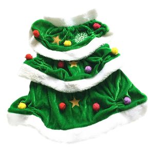 Arbre de Noël costume de chat drôle animales de Noël robe sweat à capuche robe de vacances d'hiver robe de manteau chaud pour chats chiens chaton chiot fantaisie 240320