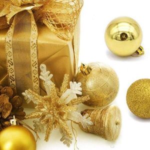 Christmas Tree Decor Ball Souvenirs Xmas Party Glitter Opknoping Ballen Krans Ornament Decoraties voor Home Kerstcadeau 24pcs 3cm / 1.2 