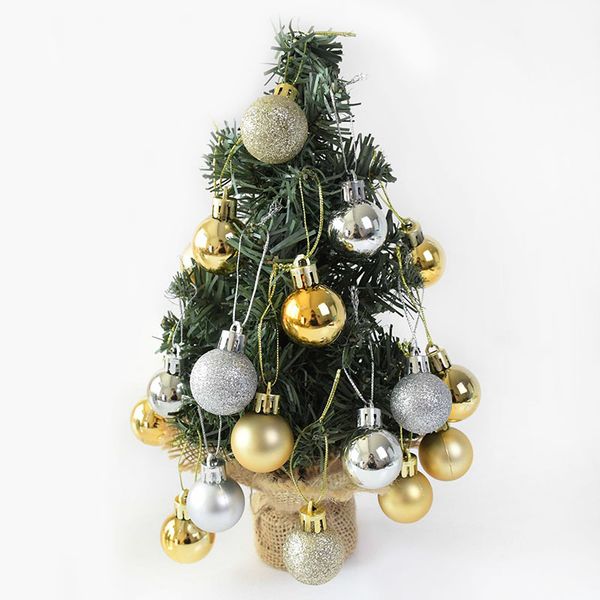 Bola de decoración para árbol de Navidad, recuerdos de fiesta de Navidad, bolas colgantes, adornos decorativos para el hogar, regalo de Navidad, 24 Uds., 3cm/1,2 