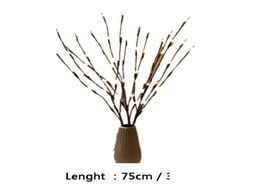 Décoration d'arbre de Noël Branche de saule 20 bulbes clignotant la lumière LED corde à vase de saule lampe à bricolière Willow Home GA BBYPKn Emballage20101419108