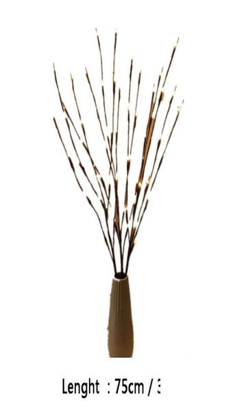 Décoration d'arbre de Noël branche de saule 20 ampoules clignotantes chaîne de lumière LED grand vase lampe de brindille de saule maison GA bbypkN emballage20102776592