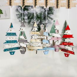 Decoración del árbol de Navidad Colgante de Navidad de madera Decoración de adornos navideños para el hogar Natal Adornos De Navidad 2019 Decoración de mesa Q293l