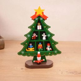 Kerst Tree Decorations Creative met compartimenten 3D Lichtgewicht WOOTE VOOR Desktop tafelstukken Kinderen Xmas Kids