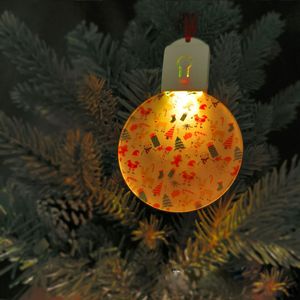 Décorations d'arbre de Noël Lumière acrylique par sublimation Pendentif de Noël Père Noël Bonhomme de neige Ornements de Noël Ornements décoratifs suspendus pour décor d'arbre de Noël