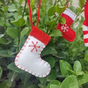 Kerstboom DIY vilt opknoping decoratie xmas kousen wandelstok elanden liefde vormige decor hanger festival feest ornament T2I52676
