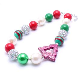 Arbre de noël enfant gros collier nouvelle conception bambins filles Bubblegum perle gros collier bijoux cadeau pour les enfants