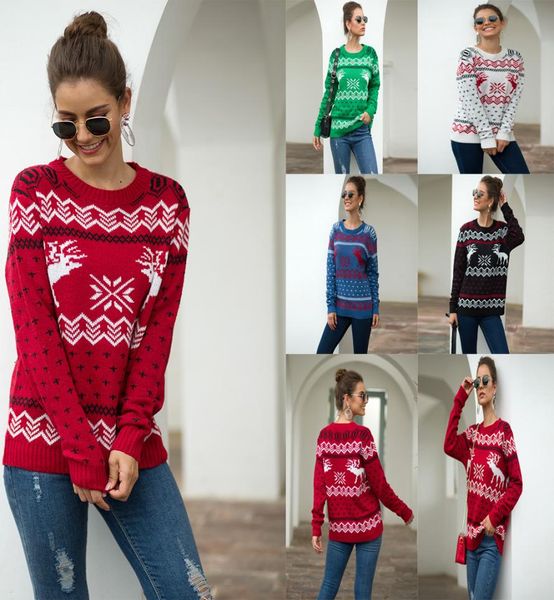 Treat de Noël tricot tricot tricot dames tricot manches longues oneck tops femmes roupas fémininas pulls pulls new5178046