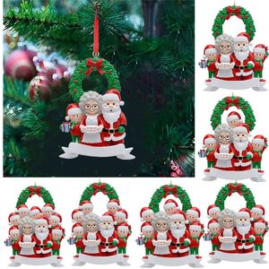 Ornement d'arbre de Noël Famille de 3, 4, 5, 6,7,8 9 Vacances Hiver Cadeau Année Durable 2021 Décoration de Noël
