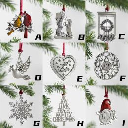Adorno de árbol de Navidad colgante, decoraciones navideñas de Metal, adornos navideños, colgantes para decoración de fiesta en casa, copo de nieve ZZ