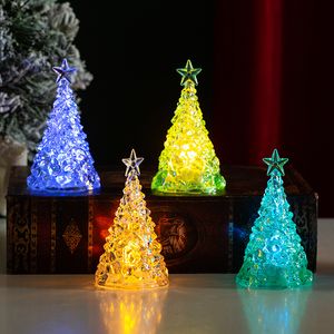 Ornement d'arbre de noël, décorations pour la maison, veilleuses lumineuses en cristal Transparent, YX-6186