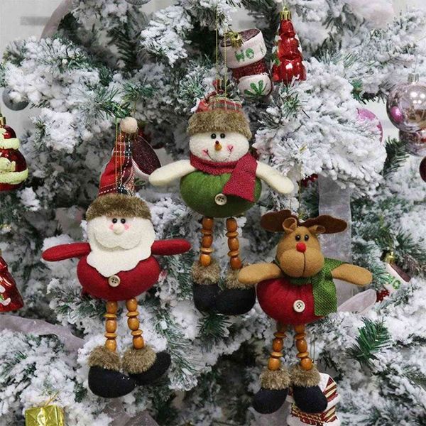 Colgante de adornos de árbol de navidad, decoraciones de año nuevo - Santa / Muñeco de nieve / Reno Ornamentos Muñeca para Festive de O9Z9