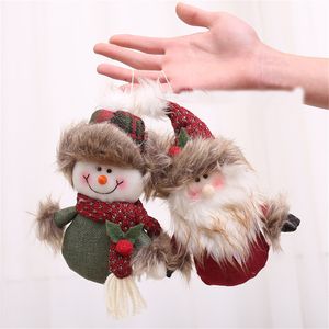Ornements d'arbre de Noël Pendentif de poupée en peluche de bonhomme de neige de Santa pour les décorations suspendues de festival de Noël de vacances XBJK2210