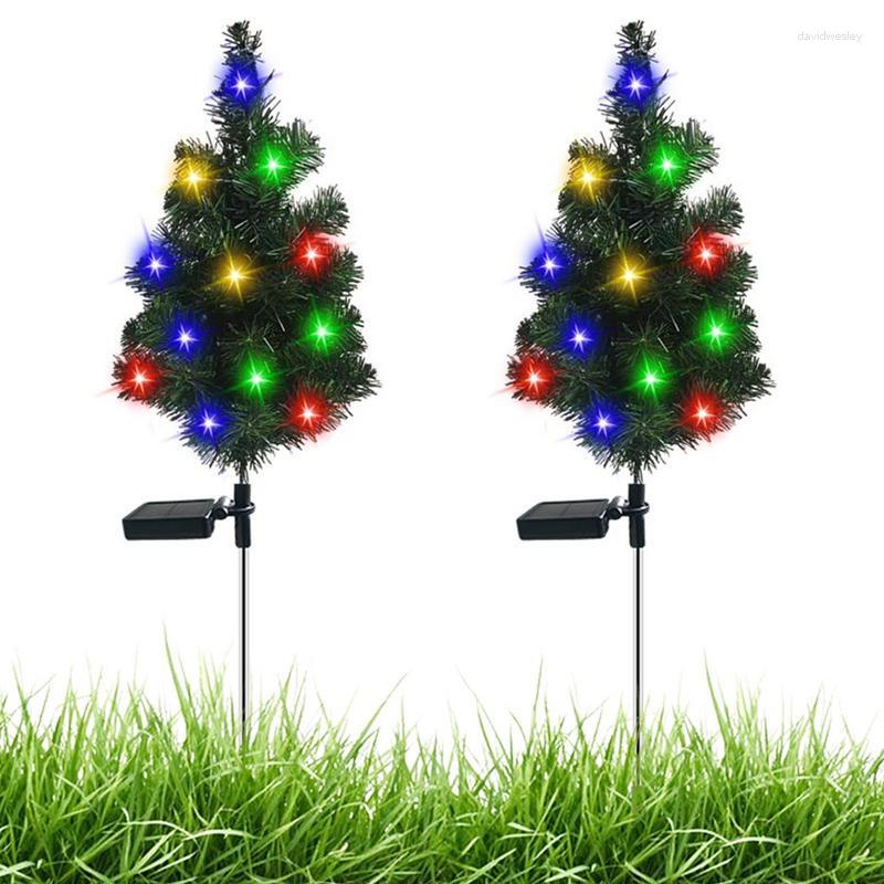 Luci da percorso per albero di Natale Paletto da giardino ad energia solare IP65 esterno impermeabile illuminato a LED