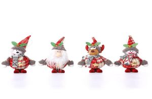 Kerstboom hanger pluche hangende ornamenten Santa Rendier Snowman Doll met Bells Party Decorations XBJK22091584067