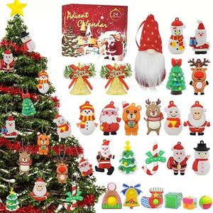 Árbol de Navidad Colgantes Navidad Adviento Cuenta regresiva Calendario 24 Exquisito Lovely Santa C0823