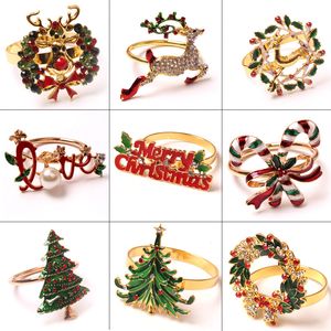 Sostenedor del anillo de servilleta de Navidad de reno de árbol de Navidad