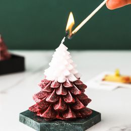 Kerstboomvorm Geurende aromatherapie kaars voor thuisfestival Party Slaapkamer Eettafel Kaarslicht Dinner Decor