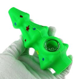 Kerstboom Silicone PIPE siliconen bong Gemakkelijk schoon te maken Draagbare pijp Huishoudartikelen Groothandel