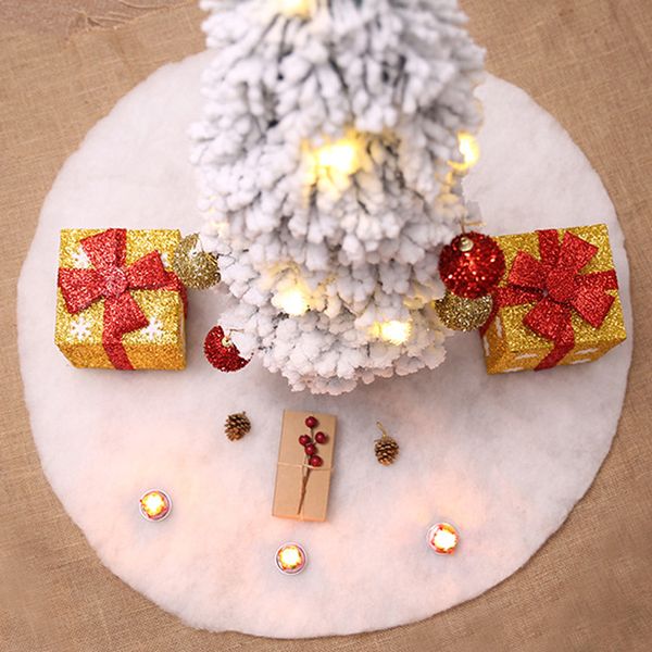 Falda del árbol de Navidad Adorno del árbol de Navidad 60/78/90/122 cm Felpa blanca Decoración del árbol de Navidad Falda Suministros para fiestas DBC VT0583