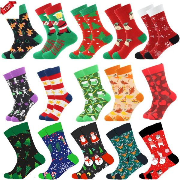 Arbre de Noël neige élan cadeau coton chaussettes heureuses nouveau automne hiver chaussettes de noël hommes drôle nouvel an père noël CO26werewMM 11.12