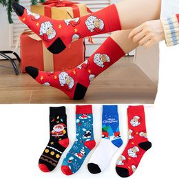 Christmas Tree Snow Elk chaussettes Joyeux No￫l Gift Automne Winter Coton Stocking No￫l Funny New Year Santa Claus Decoration Sock Th0492