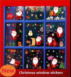 Kerstvenster PVC Statische Sticker Xmas Thuis Windows Grote Flake Wall Glass Santa Claus Stickers