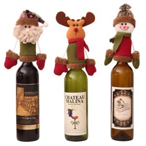 Christmas Vin Bottle Cape d'ensemble décorations de Noël Décorations de suspension Ornements Hat à dîner