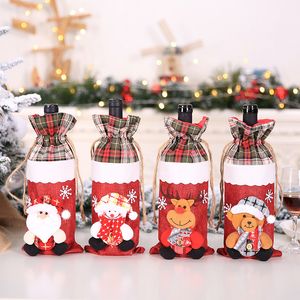 Kerstmis wijnfles Cover Decoraties Santa Claus Snowman Servies voor Kerstmis Nieuwjaar Woondecoratie