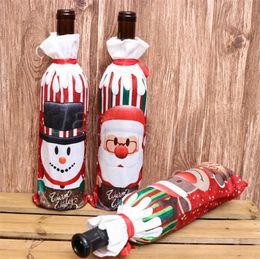 Christmas Wine Fles Cover Merry Christmas Decor voor Home 2020 Xmas Tafel Decor Xmas Gift Nieuwjaar Gepersonaliseerde Ornamenten DB098