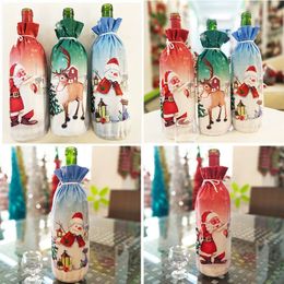 Christmas Wine Fles Cover Merry Christmas Decor voor Home 2020 Xmas Tafel Decor Xmas Gift Nieuwjaar Gepersonaliseerde Ornamenten DB099