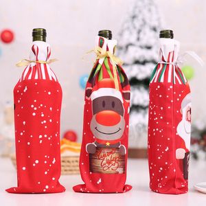 Cubierta de botella de vino de Navidad Santa Claus Ciervo Vinos Botellas Cubiertas Año Nuevo Navidad Muñeco de nieve Bolsa de regalo Decoración de mesa de Navidad BH7134 TYJ