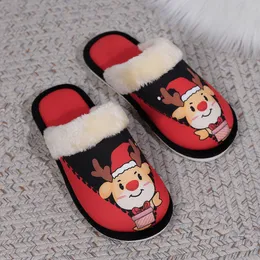 Pantoufles de créateurs Style de Noël Pantoufle d'hiver Moelleux Chaussures souples pour intérieur Femme extérieure unisexe Pantoufles de coton de dessin animé 2023