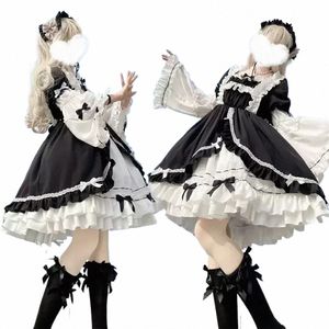 Noël Femmes Maid Outfit Nouveau Japonais Mignon Lolita Cosplay Mignon Sexy Érotique Kawaii Café Costume Noir Blanc Hommes Uniforme Dr C7Lb #