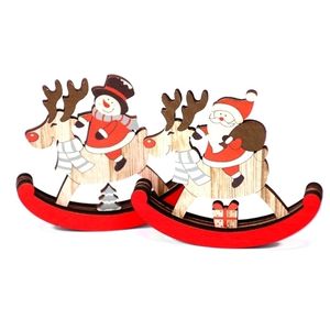 Kerst houten rockende paardenvaart claus cadeau decoratie