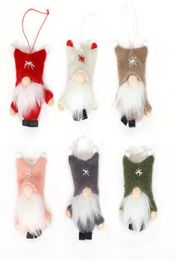 Laine de Noël mignon poupée sans visage Rudolph Gnome Polondes en peluche décoration suspendue suspendue chambre debout arbre domestique ornement6868272