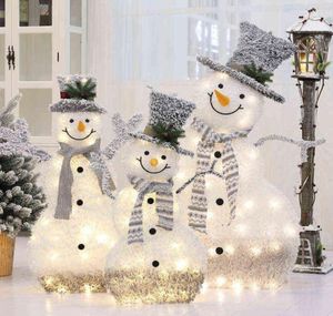 Noël en fer forgé flocage lumières bonhomme de neige compteur décoration centre commercial supermarché vacances scène décorations navidad G0915733275