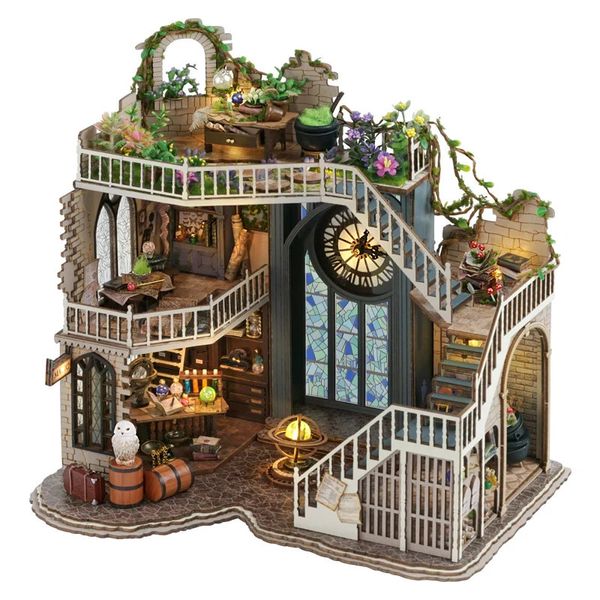 Années de Noël cadeau bricolage maison de poupée caisse en bois meubles miniatures maison de poupée jouets pour enfants cadeaux d'anniversaire LV003 240202