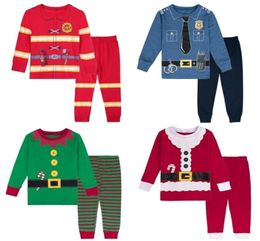 Christms pyjamasets voor kinderen jongens pijama kinderen grappig carnaval feest nachtkleding peuter kerstman PJS 210 jaar 2201101293613