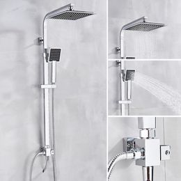 Chrome Salle de bain Précipitant la douche robinet mural design simple robinets de salle de bain pluvieux mélangeur à eau froide chaude robinet