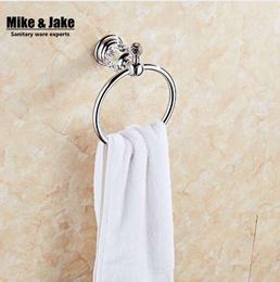 Anillo cristalino del tenedor de la toalla del tenedor del anillo de la toalla del cuarto de baño de Chrome, accesorios de la toalla del cuarto de baño de la barra de toalla