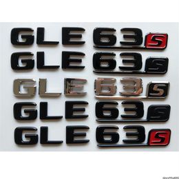 Chrome Black Letters Number Trunk Insignias Emblemas Emblem Badge Sticker para Mercedes Benz W166 C292 SUV GLE63s GLE63 S AMG241O283Z