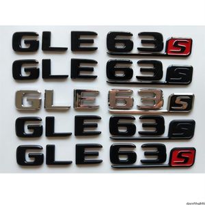 Chrome Black Letters Number Trunk Insignias Emblemas Emblem Badge Sticker para Mercedes Benz W166 C292 SUV GLE63s GLE63 S AMG241O